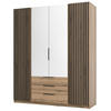 KLEIDERSCHRANK Kaja Eiche Evoke 200 cm - Eichefarben/Schwarz, Holzwerkstoff/Metall (200/239/61.9cm) - Selsey