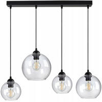 PENDELLEUCHTE HAGEN - Transparent/Schwarz, Glas/Metall (20/90/80cm) - kiki design