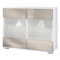 KOMMODE Bari Sandgrau Hochglanz - Sandfarben, Holzwerkstoff (92.5/75.5/35cm) - Vladon