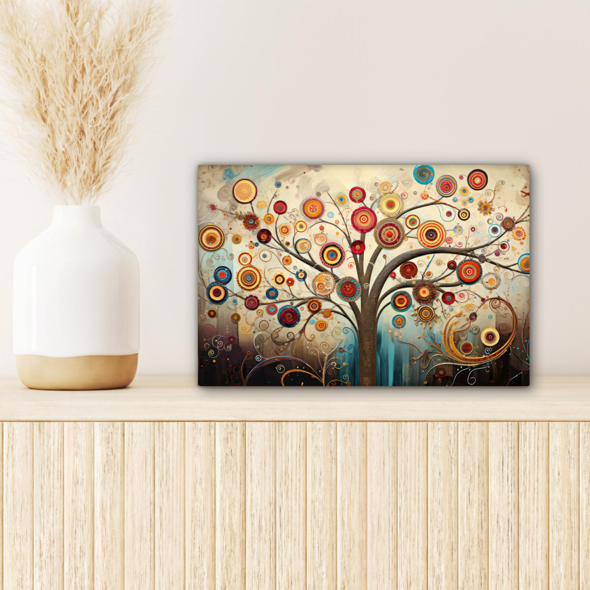 LEINWANDBILD Baum - Baum des Lebens - Farbe Deko Schlafzimmer 30x20 cm - Braun, Textil (30/20cm) - MuchoWow