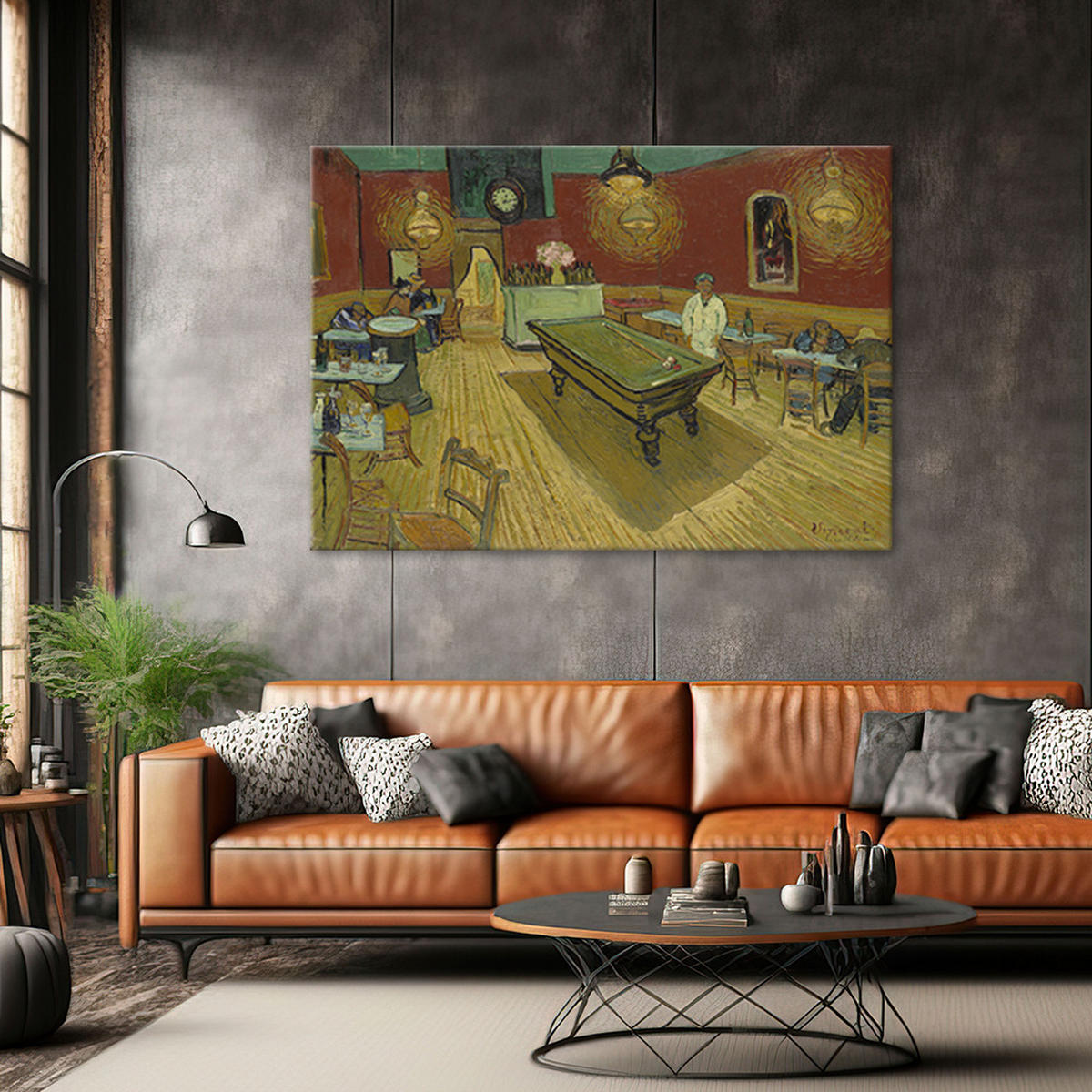WANDBILD nachtcafé vincent van Gogh - Multicolor, Textil (60/40cm) - Feeby