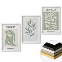 WANDBILDER 3er-Set - 40x60 cm Weißer Rahmen - Matisse Aquarell Boho-Design - Weiß, Kunststoff (40/60cm) - ArtPrintCave