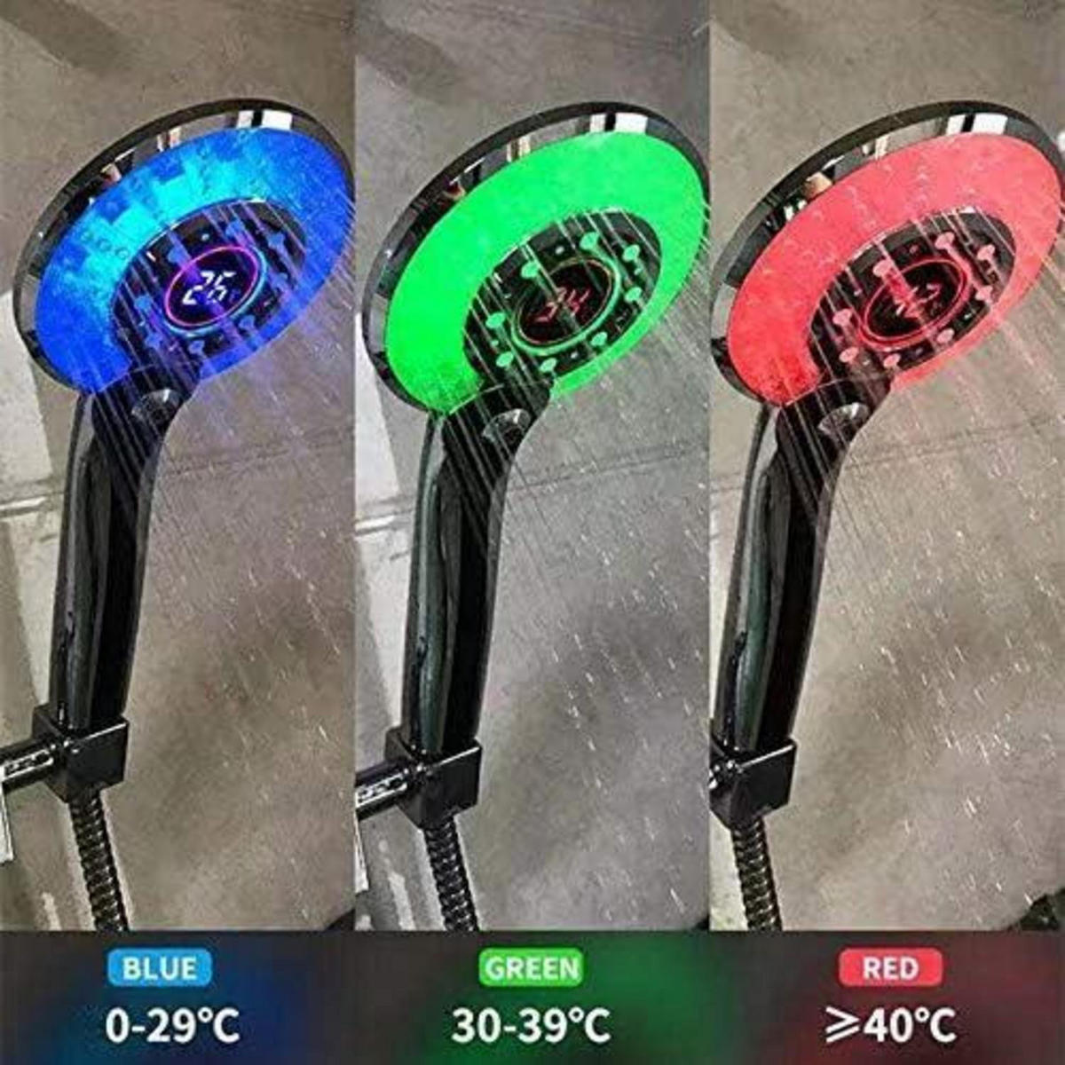 HANDBRAUSE LED mit Temperaturanzeige und Farbwechsel - Multicolor, Kunststoff (13/12.7/28cm)