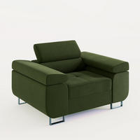 SESSEL VEMO SOLO, in Olivgrün , matter Veloursstoff - Olivgrün, Textil (135/88/100cm) - Barchello