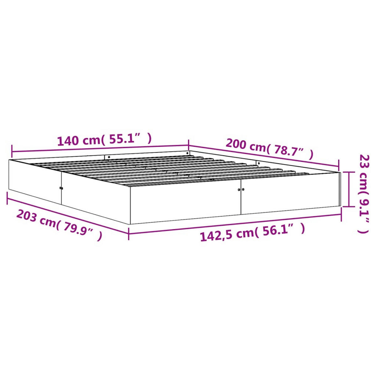 MASSIVHOLZBETT Ohne Matratze Wachsbraun 140/200 Cm Kiefernholz - Braun, Holz (140/200cm) - vidaXL