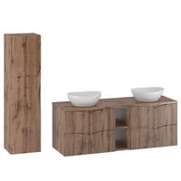BADMÖBEL Tao 2er-Set Holz - Braun, Holzwerkstoff (140.6/52.2/46.5cm) - Petits-meubles