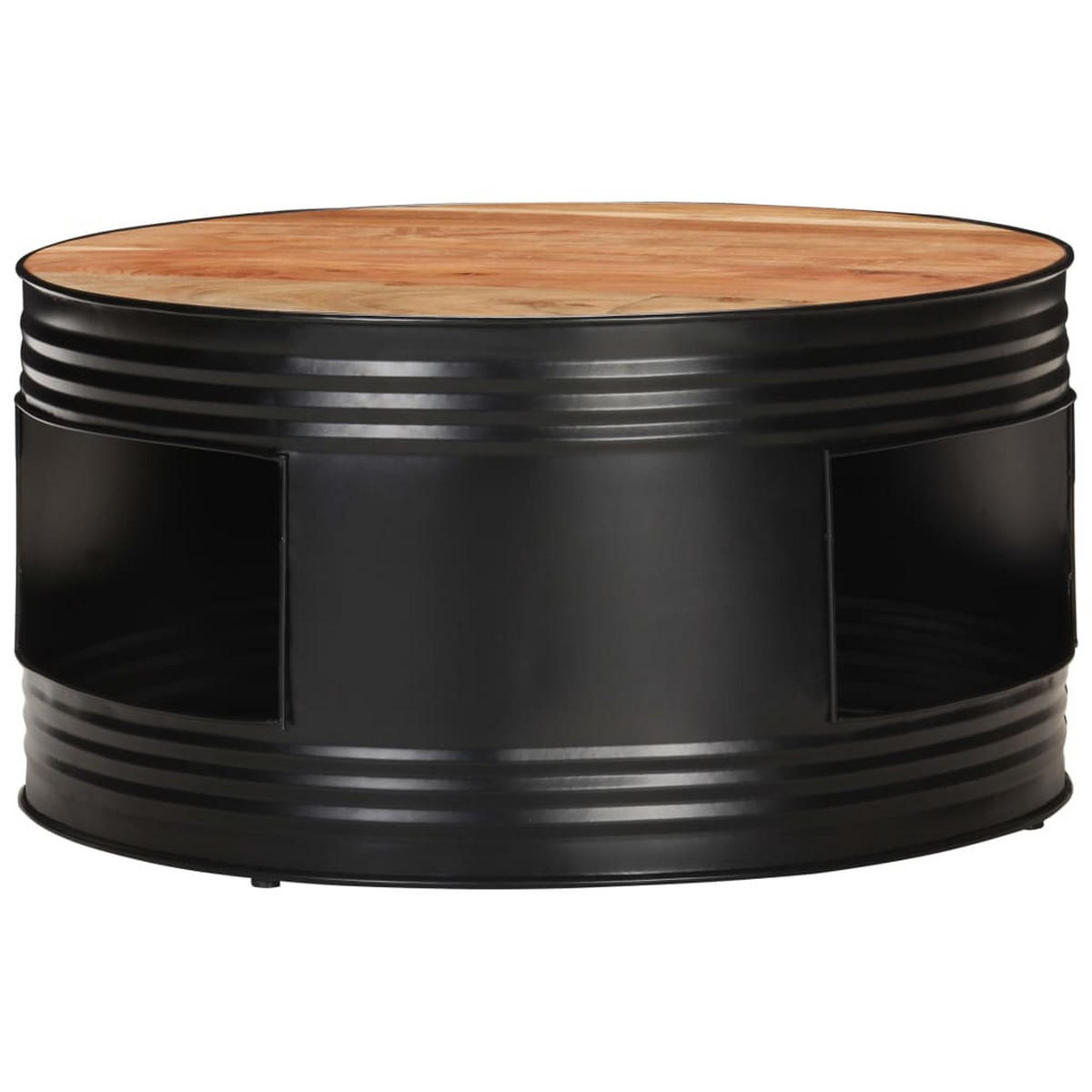 COUCHTISCH Schwarz 68x68x36 cm Akazie Massivholz - Schwarz, Holz (68/68/36cm) - furnicato