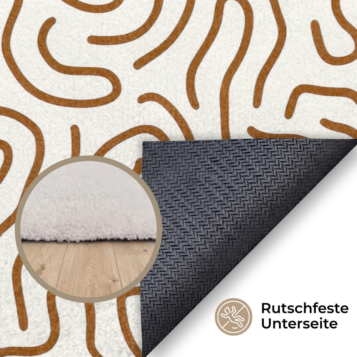 KOBERCE - Minimalistický - Vzor - Terakota - 180x120 cm - hnedá, textil/plast (180/0.4cm) - OnlyWow
