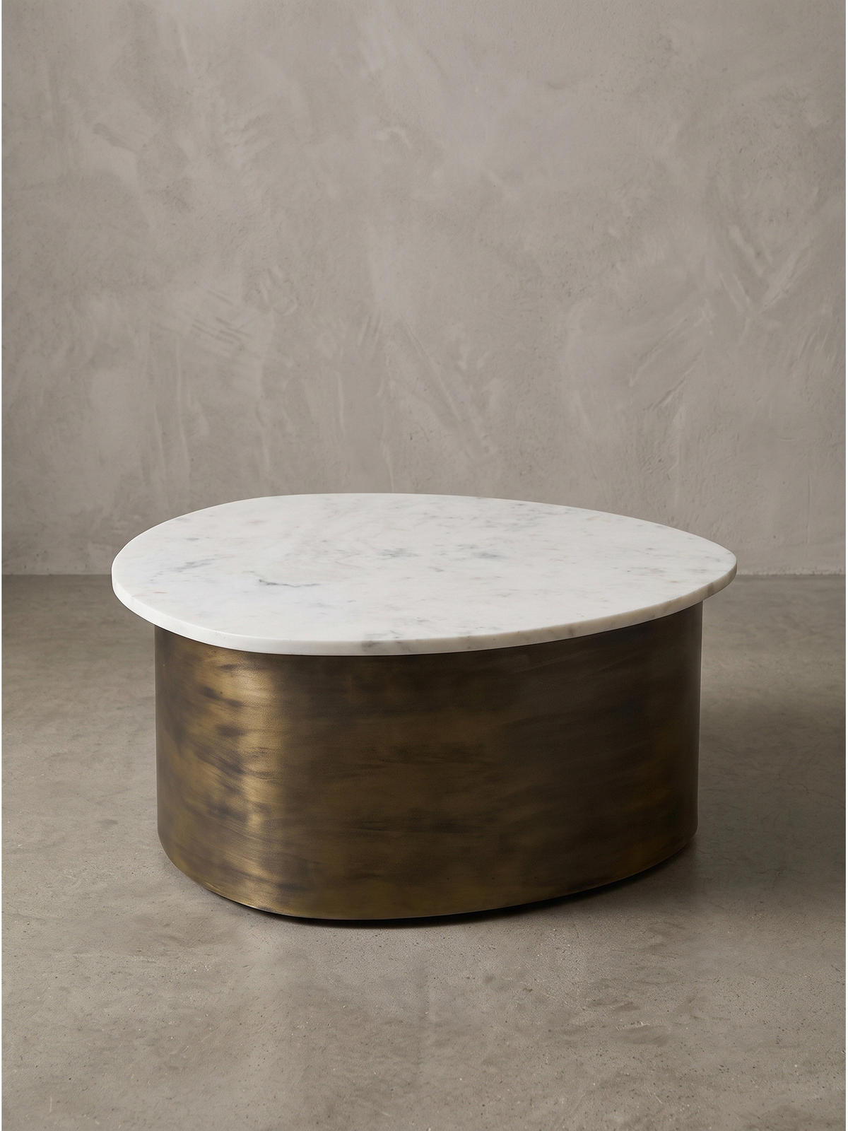 COUCHTISCH VIGEVANO, Marmor, handgefertigt, Weiß-Gold, 63 x 63 x 30 cm - Goldfarben, Stein/Metall (63/63/30cm) - KADIMA DESIGN