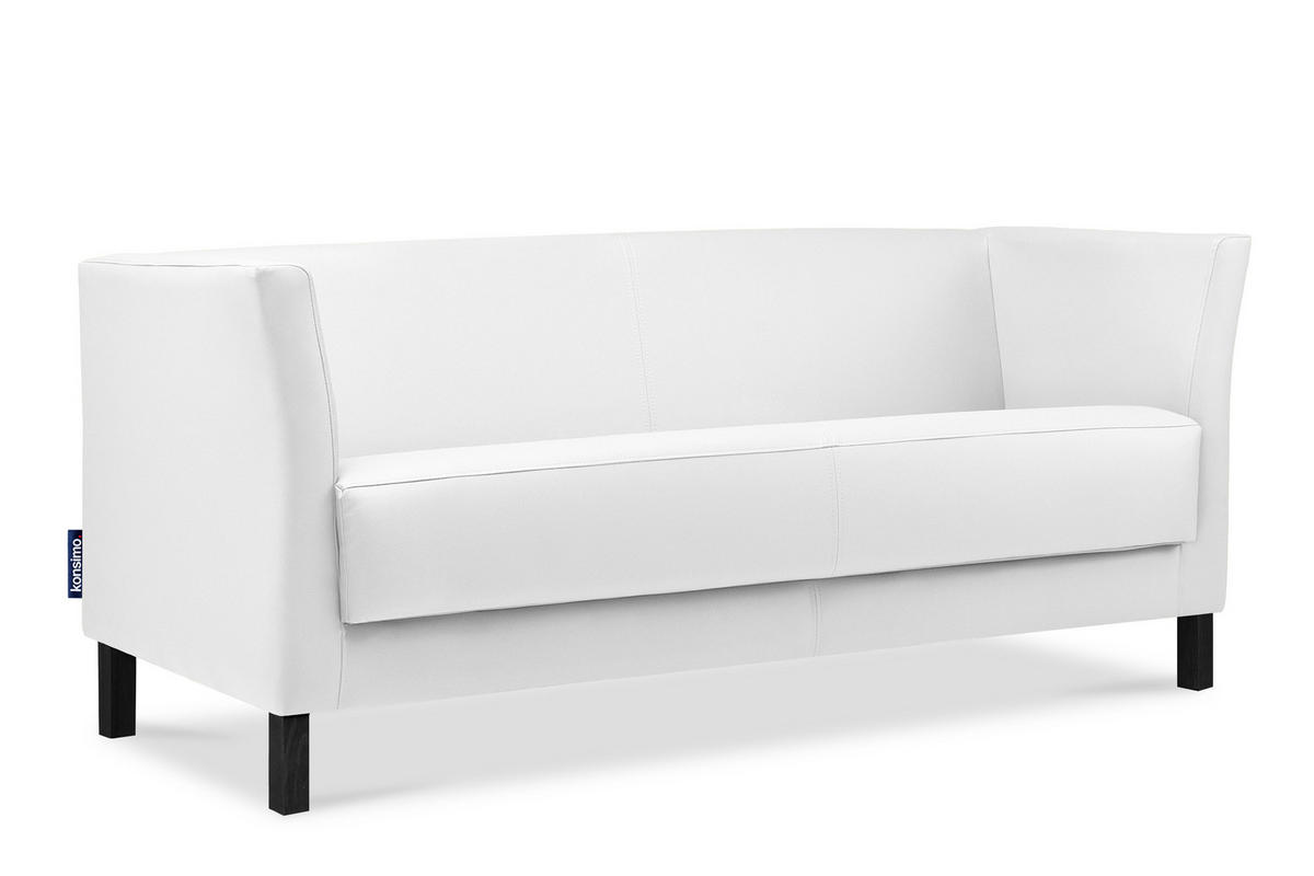 3-SITZER-SOFA ESPECTO Lederoptik, weiß - Schwarz/Weiß, Textil (67/71/171cm) - KONSIMO®