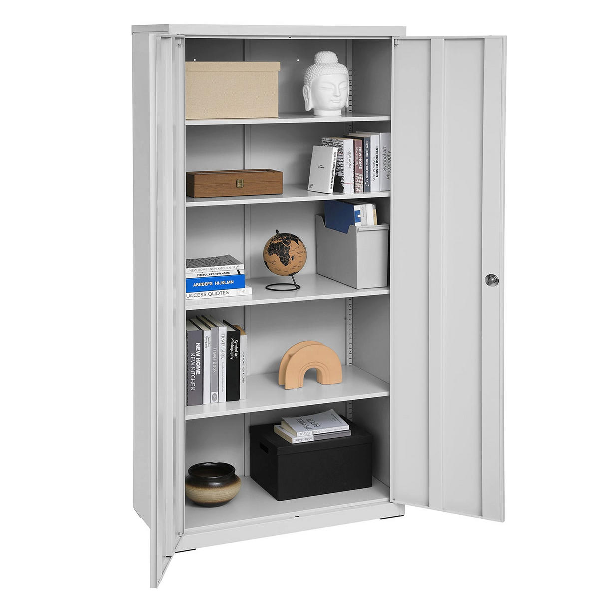 AKTENSCHRANK - Grau, Metall (40/180/80cm) - Hansiro
