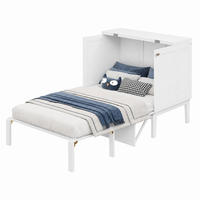 BETT vertikal klappbar 90x200 cm Weiß mit Stauraum - Weiß, Holzwerkstoff (90/200cm) - Beauniv