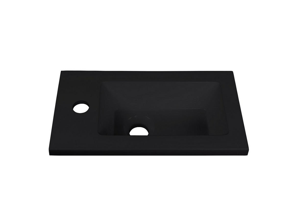 MÖBEL-HANDWASCHBECKEN - 40 cmcm x 22 cmcm - Holz, Platte - Schwarz, Naturfarben Hell - LOPENA - Schwarz/Naturfarben, Holz (40/52/22cm) - Vente-Unique