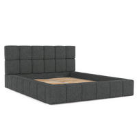 POLSTERBETT Paros mit Stauraum 160/200 cm Anthrazit im Bubble Stoff - Anthrazit/Schwarz, Holz/Holzwerkstoff (160/200cm) - AltaBeds