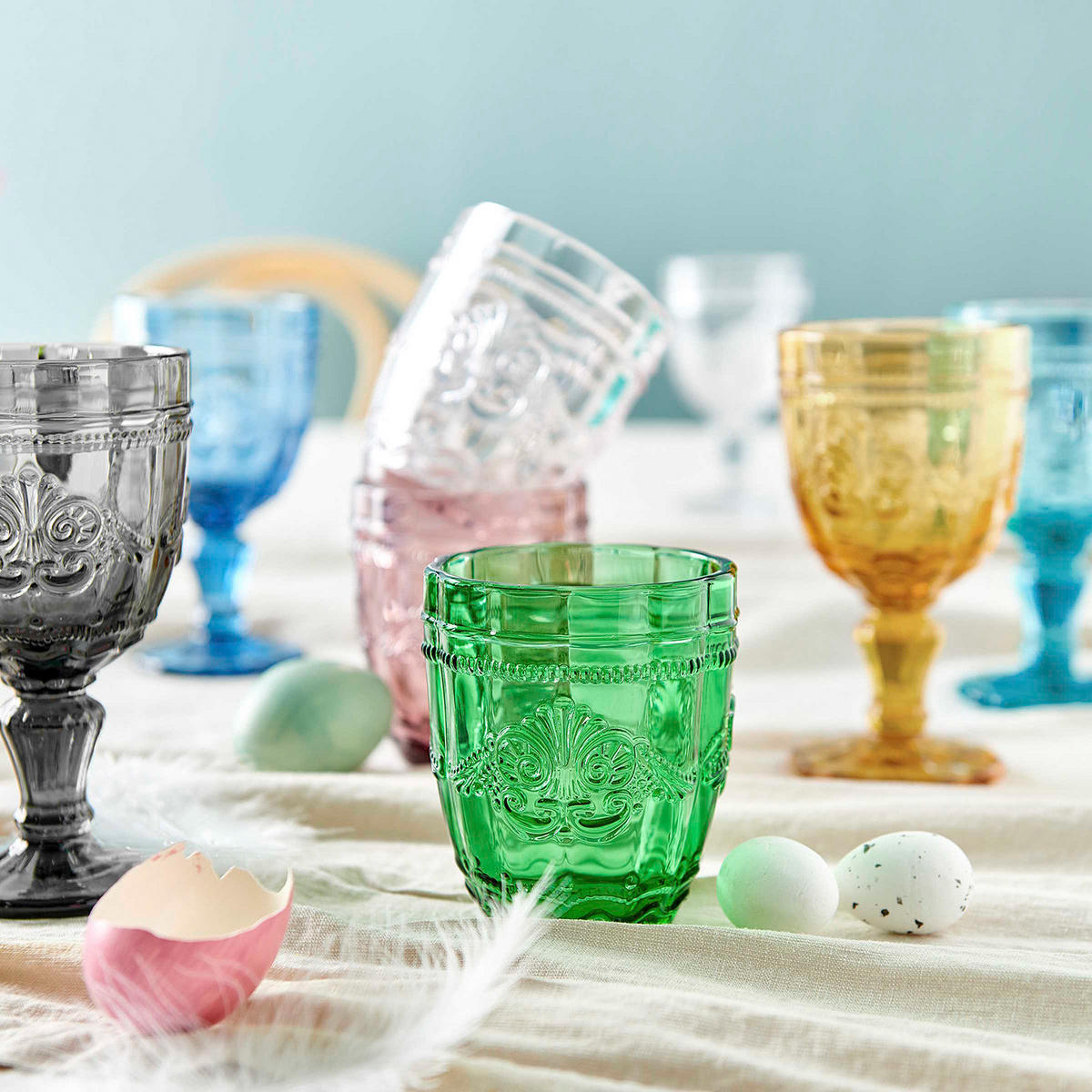TRINKGLAS (6er Set) Victorian - Dunkelgrün, Glas (0.25L) - BUTLERS