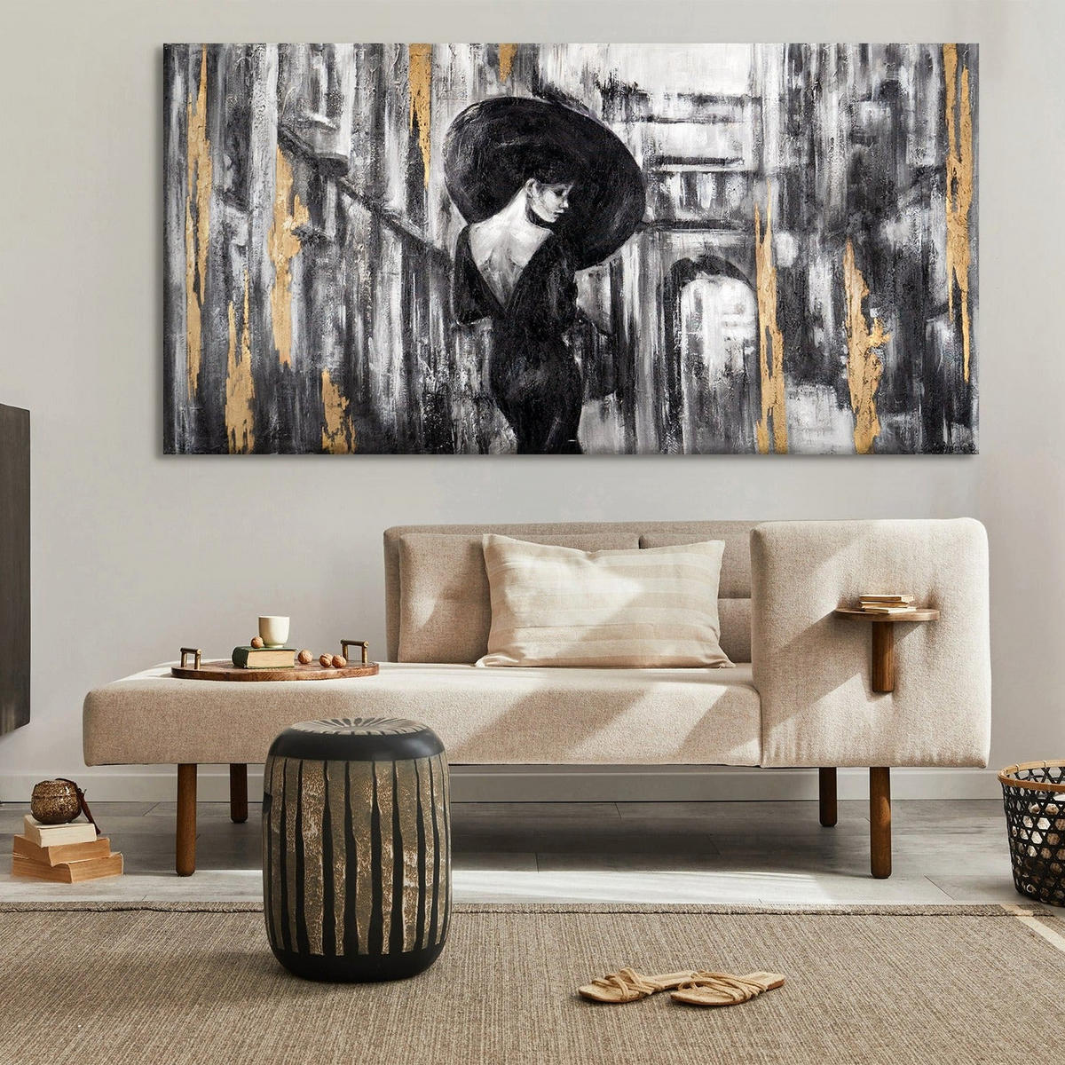 GEMÄLDE Filmstreifen auf Keilrahmen 200x100 cm - Grau, Holz (200/100cm) - YS-art gallery