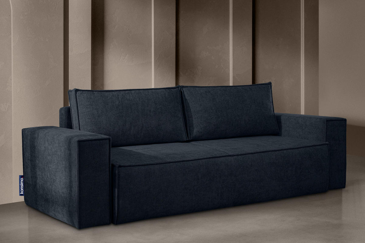 3-SITZER-SOFA NAPI II mit Schlaffunktion, dunkelblau - Dunkelblau, Textil (244/89/101cm) - KONSIMO®