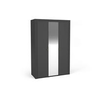 KLEIDERSCHRANK MONI 02 in Schwarz / Eiche Whiskey matt 137/206/56 cm - Schwarz, Holzwerkstoff (137/206/56cm) - Deine Möbel 24