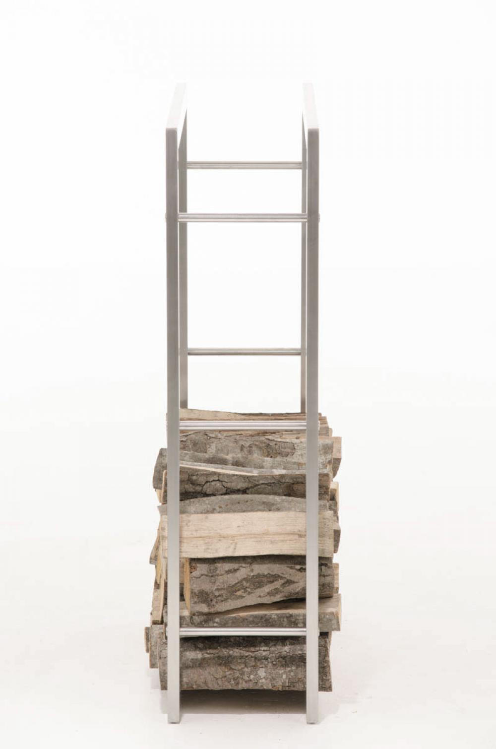 KAMINHOLZREGAL 80/25/100 cm Metall edelstahl - Edelstahlfarben, Metall (80/100/25cm) - CLP