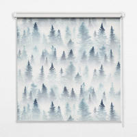 VNÚTORNÁ roleta - okenná roleta - roleta - 140x140 cm - Les v hmle - modrá, plast (140/140/0.5cm) - TULUP