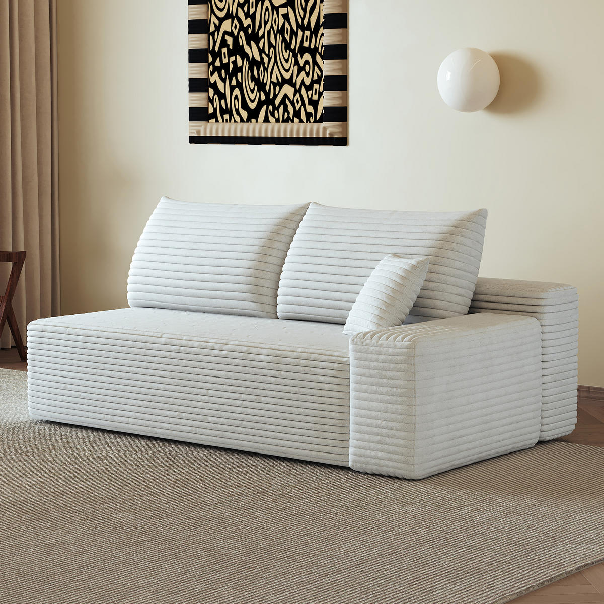 SOFAELEMENT DE-34752 rechte mit Cordbezug Weiß - Weiß, Textil (95/83/175cm) - ComfortXL