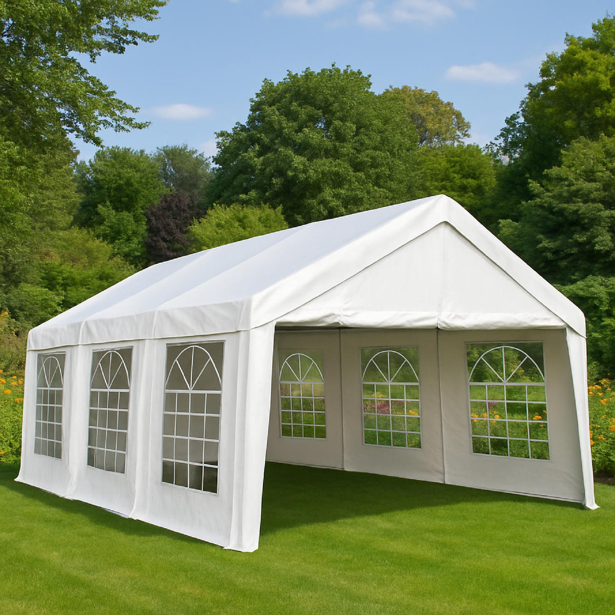 DACHPLANE Livingston - Zeltabdeckung für 3x6 Meter, PE weiss 180g/m². BxTxH: 600x300x285 cm - Weiß, Kunststoff (600/0.3/300cm) - TPFGarden