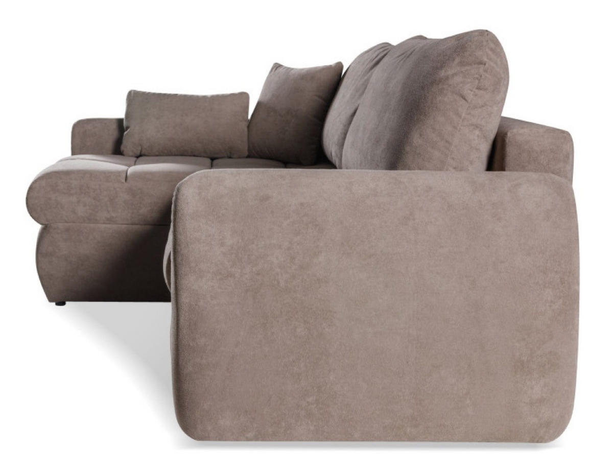 ECKSOFA Universal Flow Mit Doppeltem Bettkasten - Braun, Textil (252/155cm) - Sepro Meble