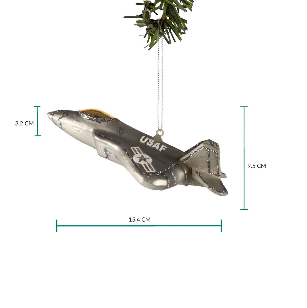 WEIHNACHTSKUGEL Strahljäger 15 cm - Grau, Glas (4/16/1cm)