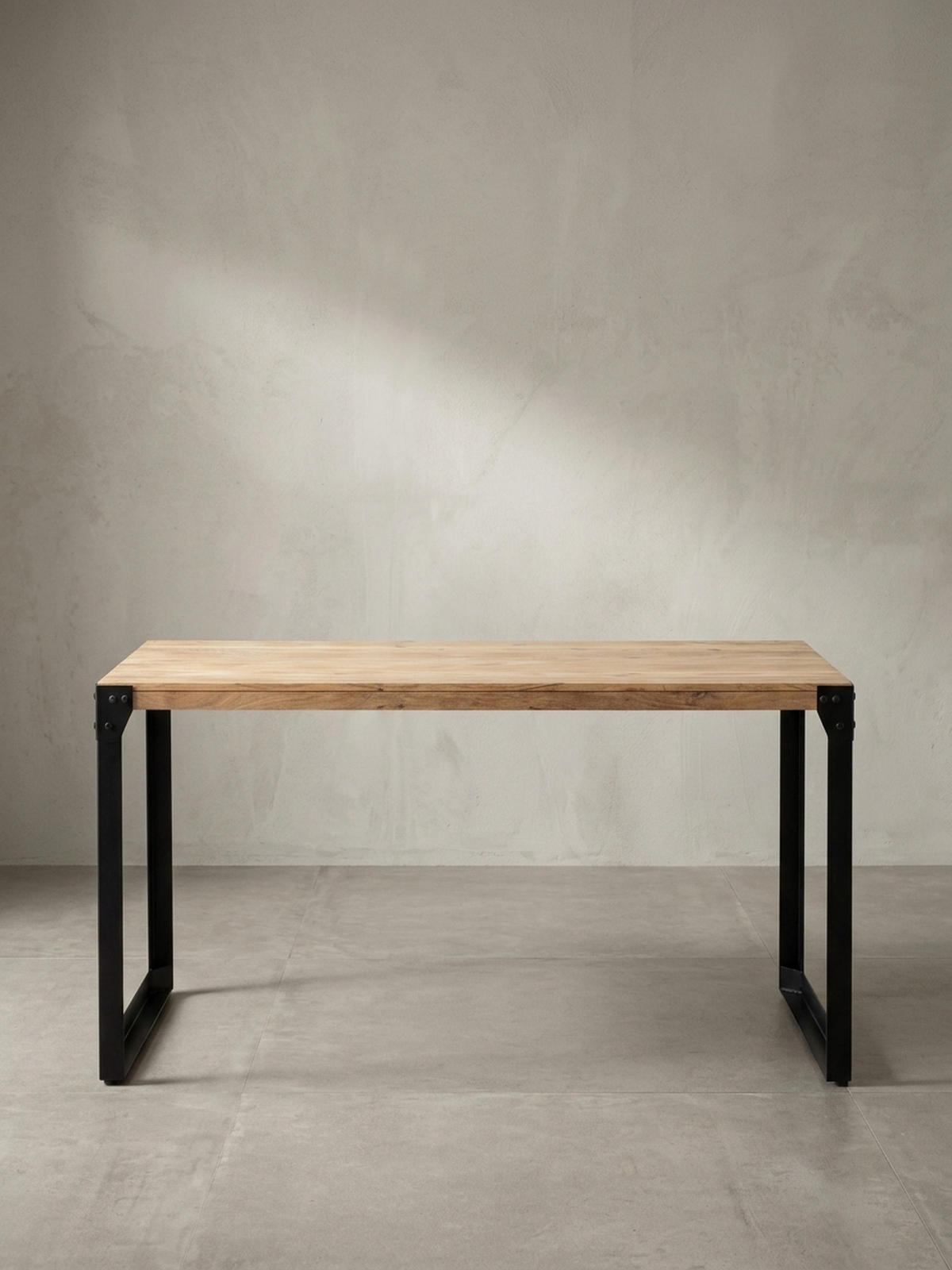 ESSTISCH Massivholz Metall Rechteckig Industrial, Akazie 180x90x76 cm - Schwarz/Akaziefarben, Holz/Metall (90/180/76cm) - KADIMA DESIGN