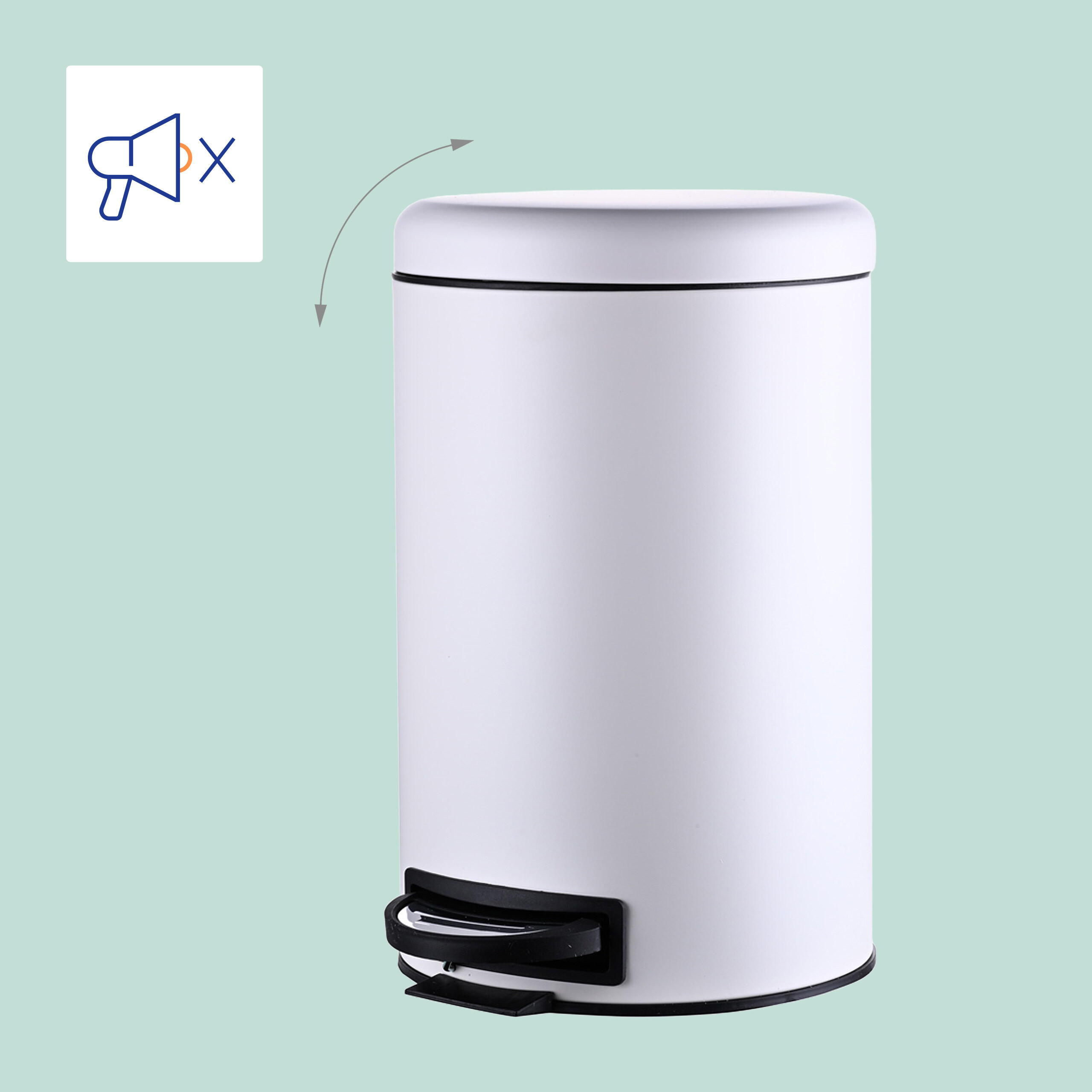 MÜLLEIMER - Weiß, Kunststoff/Metall (25.5/39/33cm) - Relaxdays