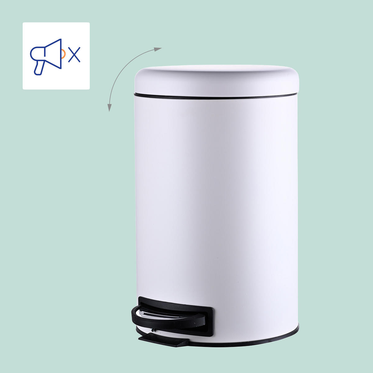 MÜLLEIMER - Weiß, Kunststoff/Metall (25.5/39/33cm) - Relaxdays