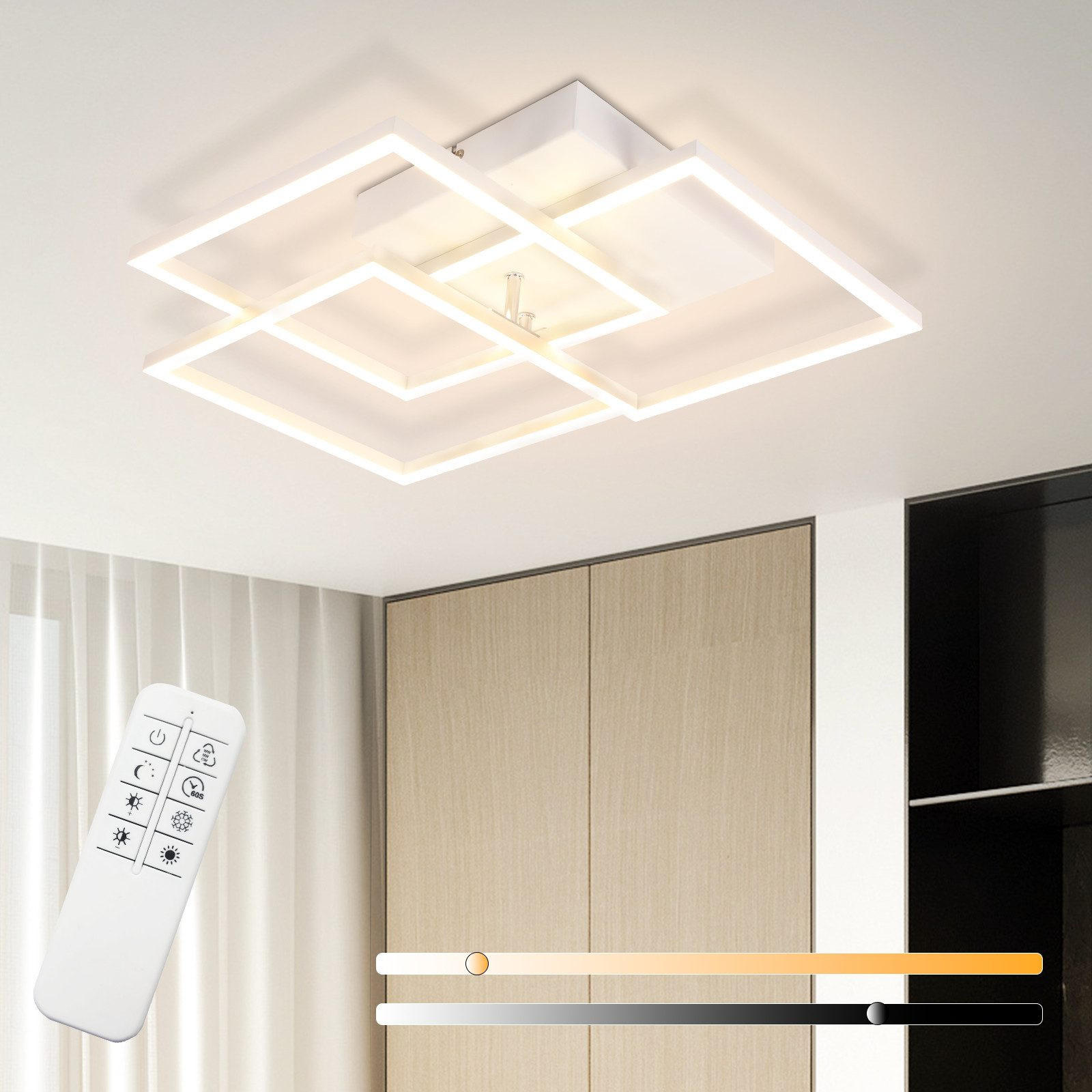 LED-DECKENLEUCHTE Maloney 40/40/9 cm - Weiß, Metall (40/40/9cm) - Nettlife