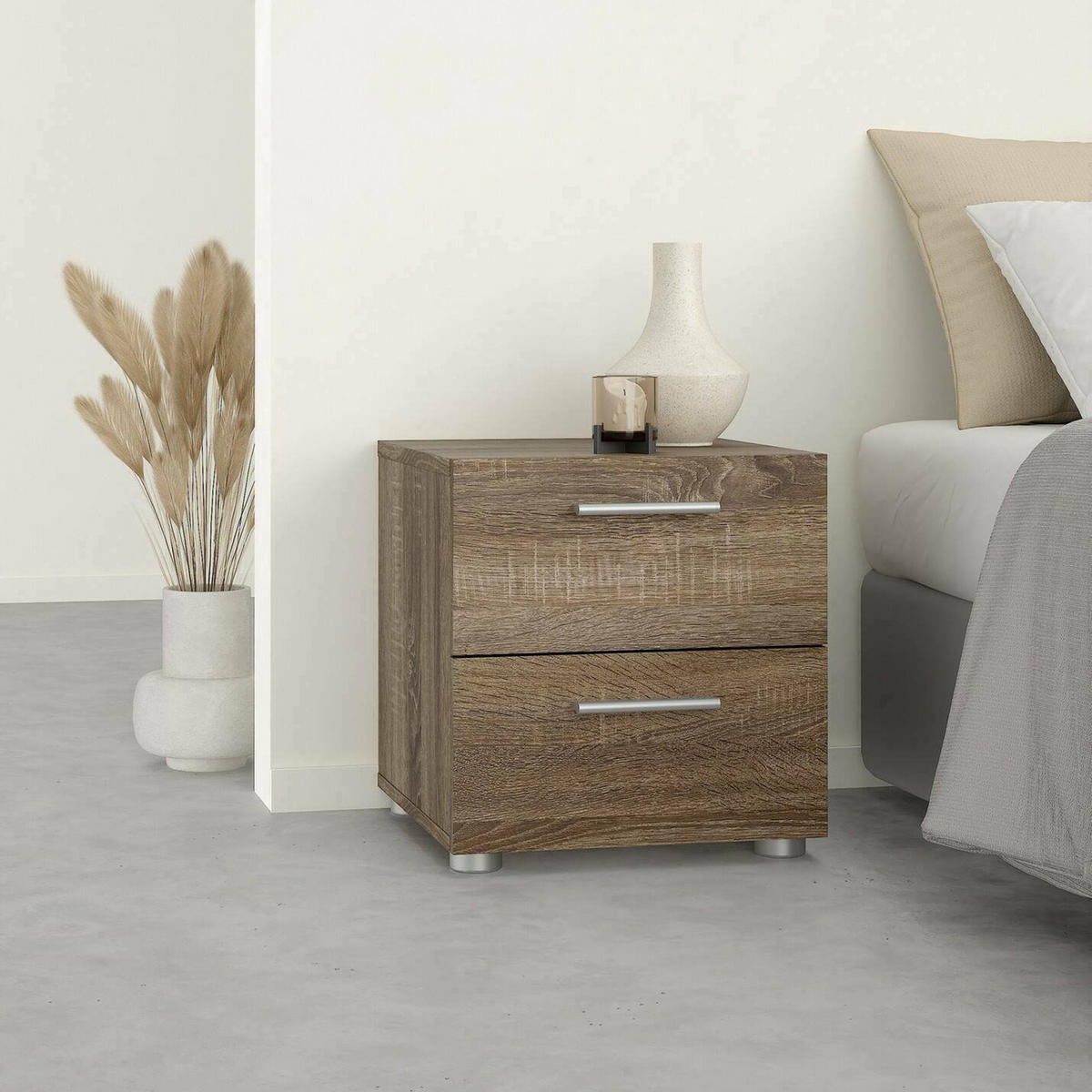 NACHTTISCH Eiche 40/40.25/42.3 cm - Braun, Holzwerkstoff (40/42/40cm) - DMORA