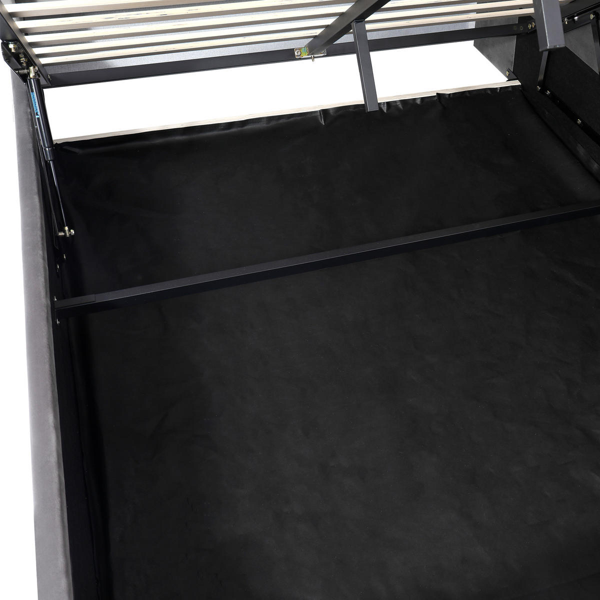 POLSTERBETT 140/200 cm in Grau Samt mit Bettkasten, LED und USB - Grau, Holzwerkstoff/Textil (140/200cm) - CHICFURN