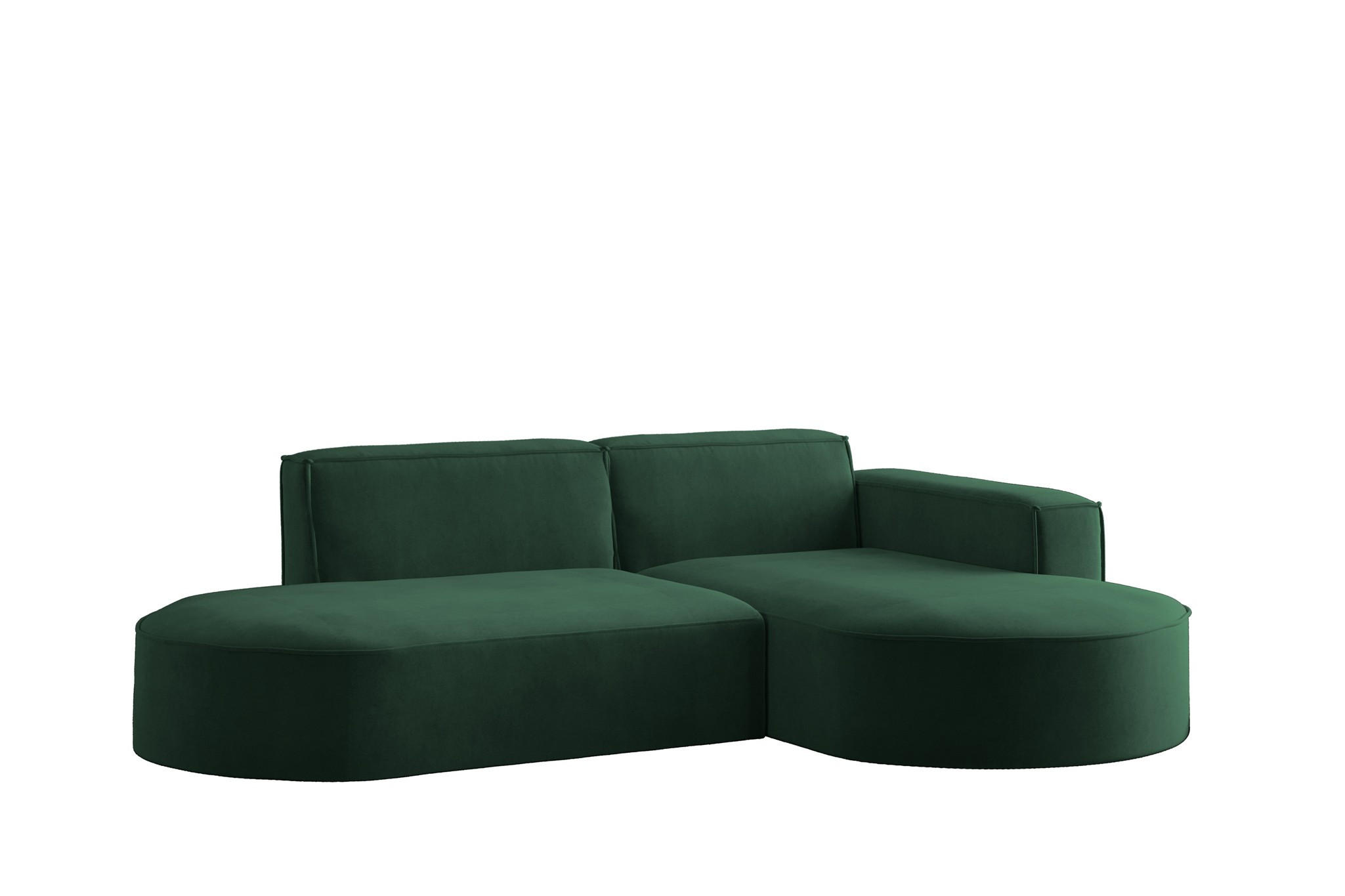 ECKSOFA Palma Xs In Noel - Grün, Holzwerkstoff/Textil (236/165cm) - Fun Möbel