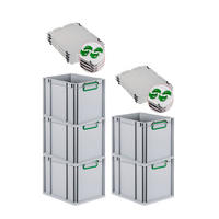 EUROBOX 5x Nextgen Color Mit Auflagedeckel 32x30x40cm Griffe Grün Geschlossen - Grün, Kunststoff (30/32/40cm) - PROREGAL