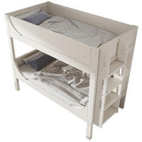 ETAGENBETT aus MDF 90x200 cm in Weiß mit flexibler Leiter - Weiß, Holzwerkstoff (90/200cm) - Modfu
