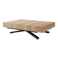 COUCHTISCH SANELLE X ausziehbar mit Liftfunktion, 120/80/76 cm Schwarz/Eiche - Eichefarben/Schwarz, Holzwerkstoff/Metall (120/80/27cm) - Idohome
