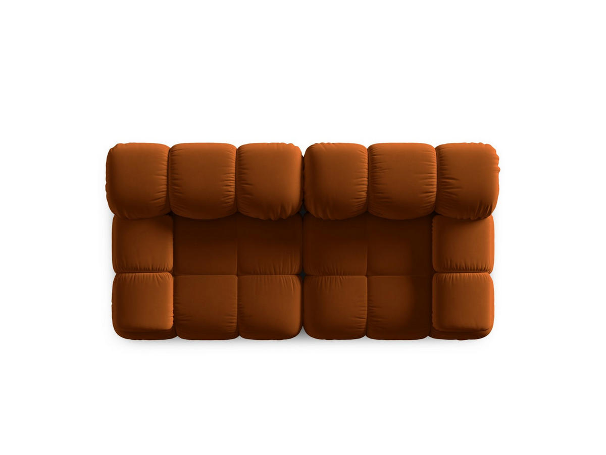 MODULARES-SOFA Bellis aus Samt terrakotta 2 Sitzplätze - Terra cotta, Textil (94/63/188cm) - Micadoni