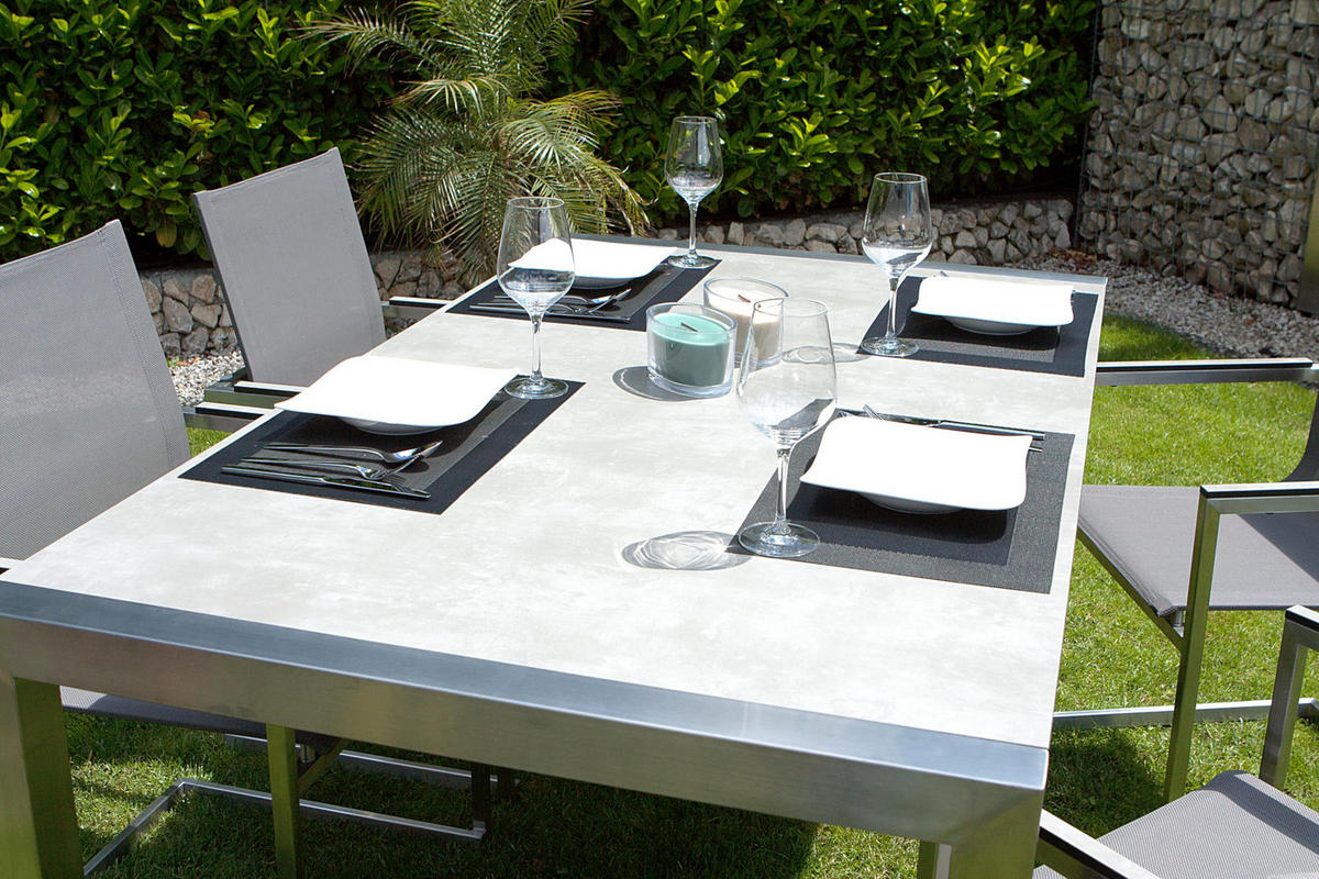 GARTEN-SITZGRUPPE Dieter 5-teilig Gartenmöbel-Set - Grau, Kunststoff - DELUKE