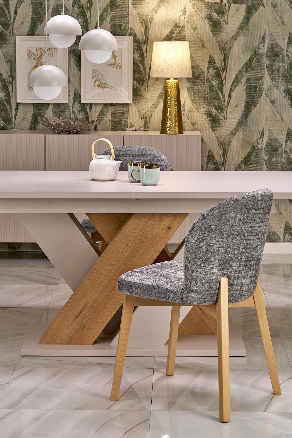 ESSTISCH rechteckig Cashmere - Eiche Artisan ausziehbar - Beige/Eiche Artisan, Holzwerkstoff (90/160/76cm) - designimpex