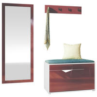 GARDEROBE Hanko Bordeaux Hochglanz - Bordeaux, Holzwerkstoff (160/190/33cm) - Vladon
