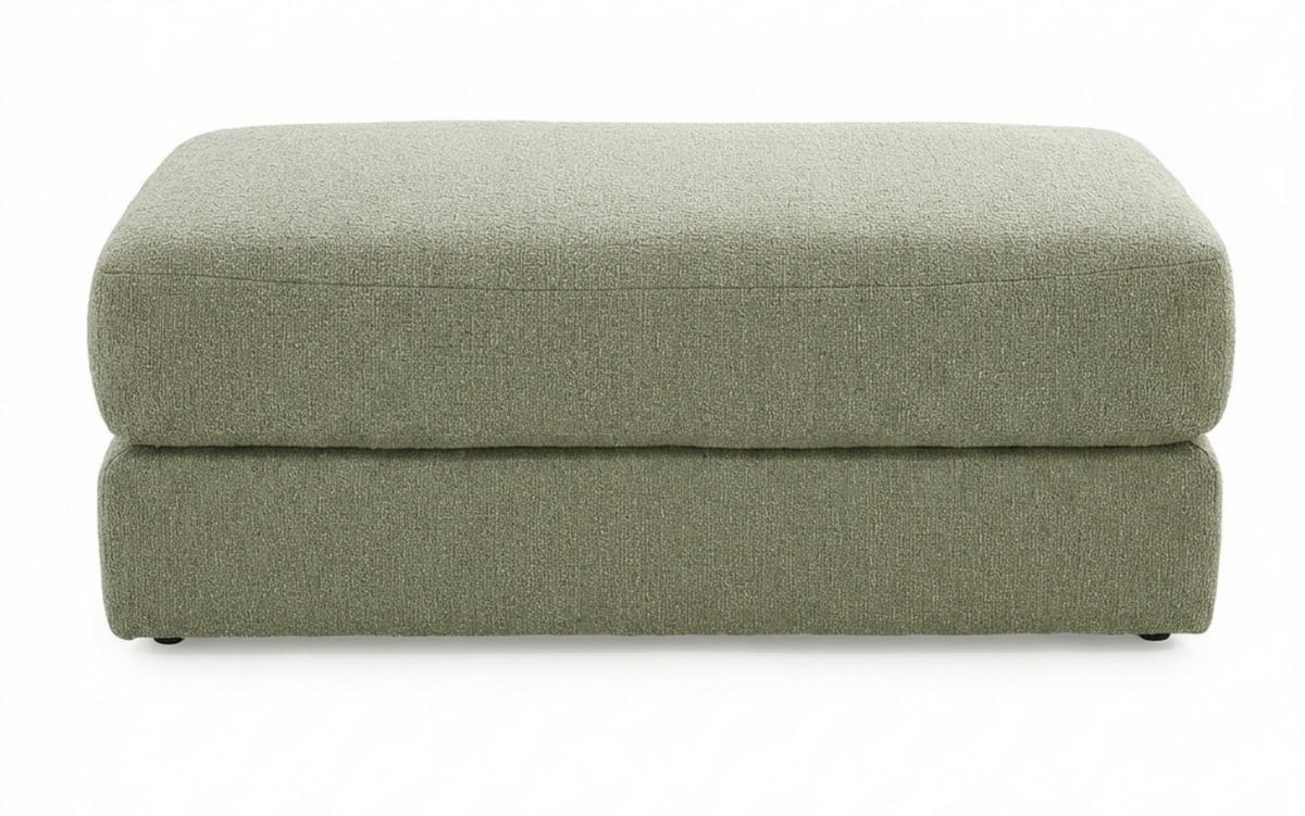 POLSTERHOCKER Federkern B124/T60/H40 cm Flachgewebe-Bezug Hellgrün / 15253 - Schwarz/Hellgrün, Kunststoff/Textil (124/40/60cm) - luma-home