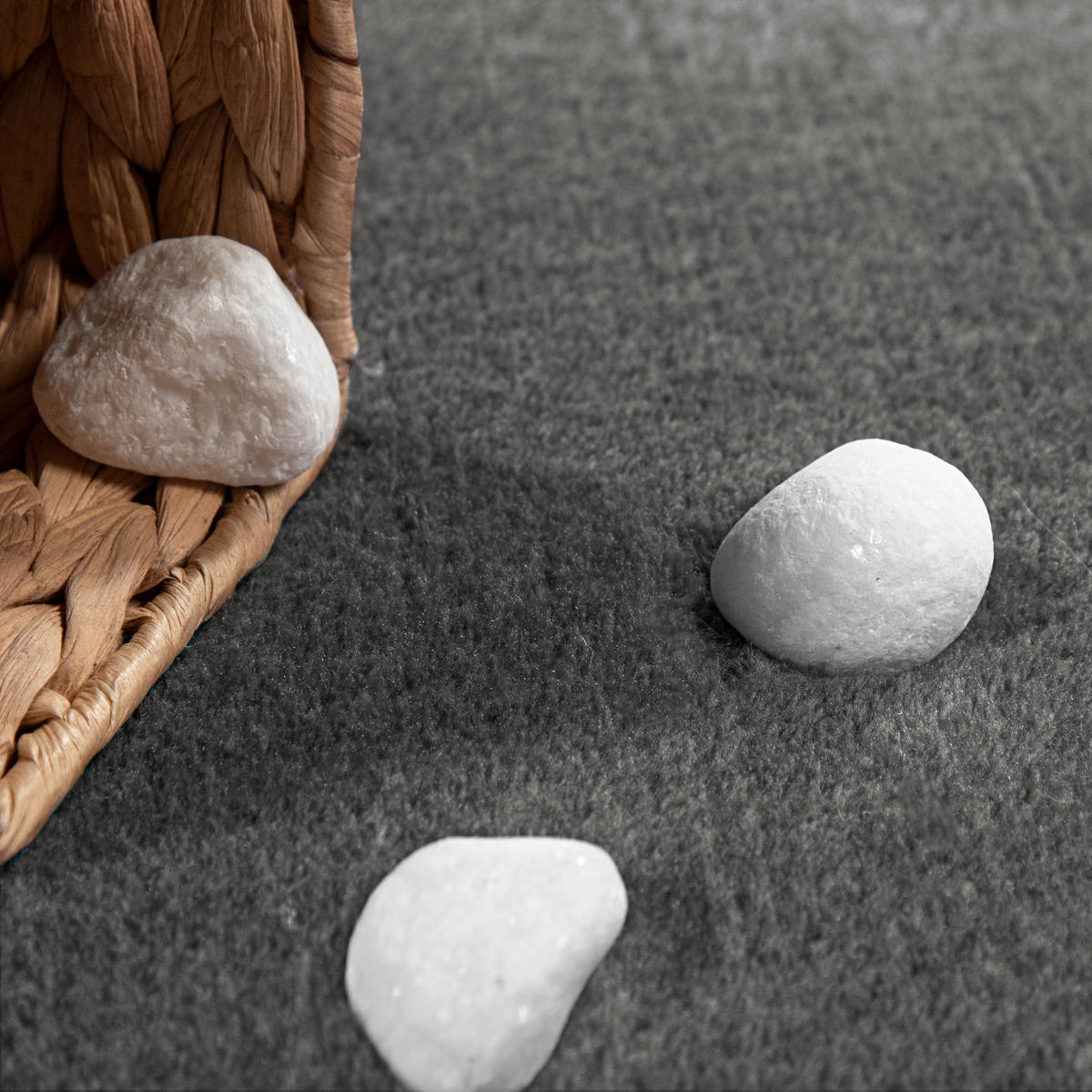 KURZFLORTEPPICH 120/120 cm Cadiz 630 - Anthrazit, Textil (120/120cm) - Paco Home