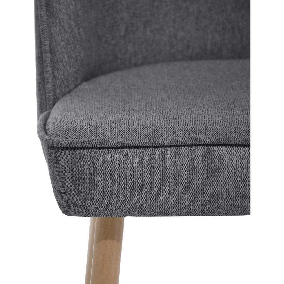 STUHL Luna, Polsterstuhl für das Esszimmer mit Buchenholzbeinen, Grau - Buchefarben/Grau, Holz (51/87/46cm) - Beautysofa