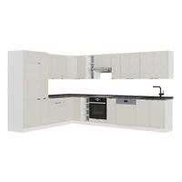 ECKKÜCHE Fame-Line, GrauBeige/Weiß, 347 x 257 cm, AP Anthrazit - Greige/Weiß, Holzwerkstoff (347/206.8/60cm) - Vicco