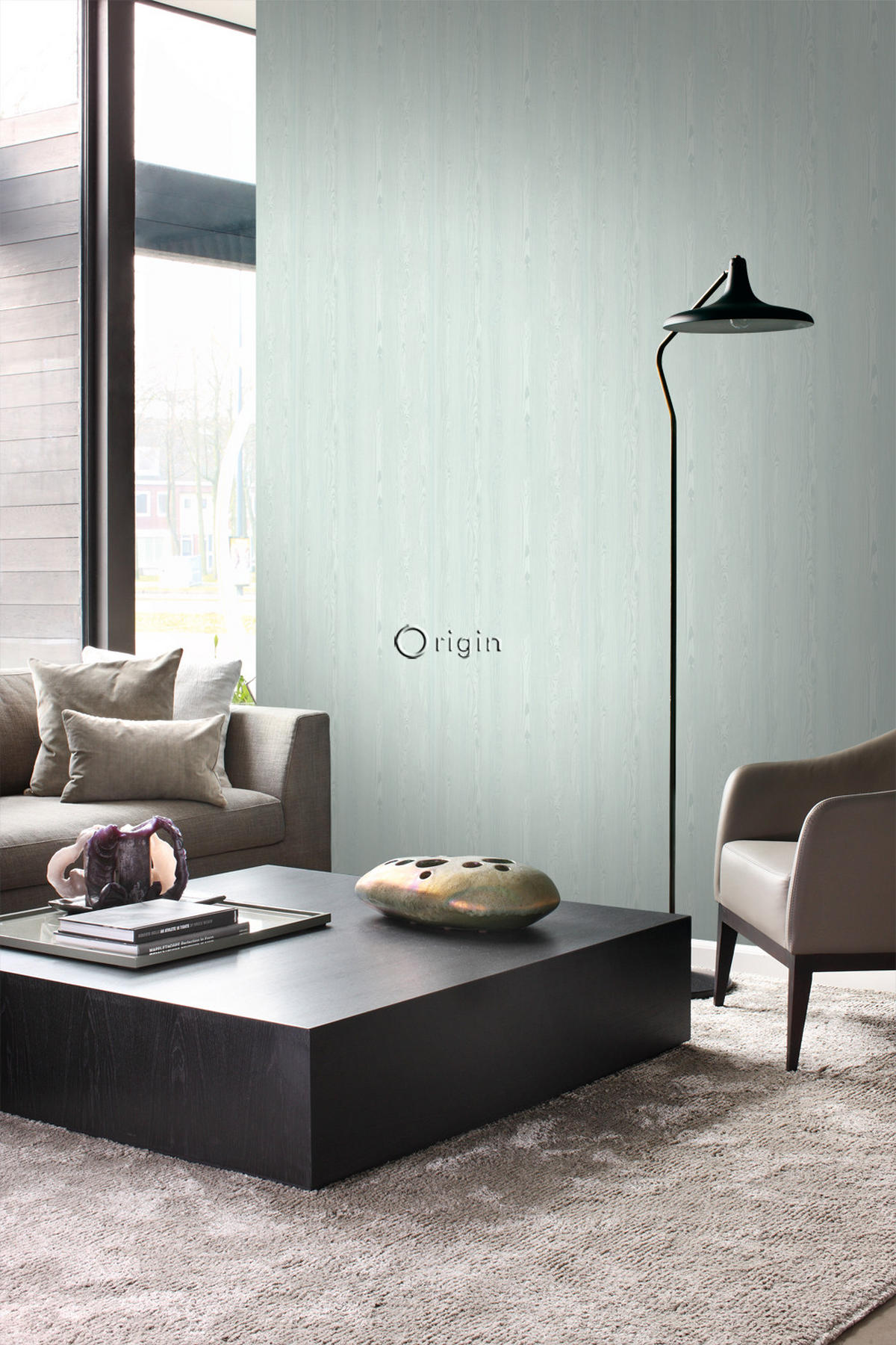 TAPETE Holzoptik 53 cm x 10.05 m - Türkis, Papier (53/1000cm) - Origin Wallcoverings