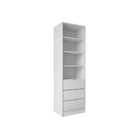 REGAL Tireno 3SZ - Goldfarben/Weiß, Holzwerkstoff/Metall (60/180/40cm) - MIRJAN24