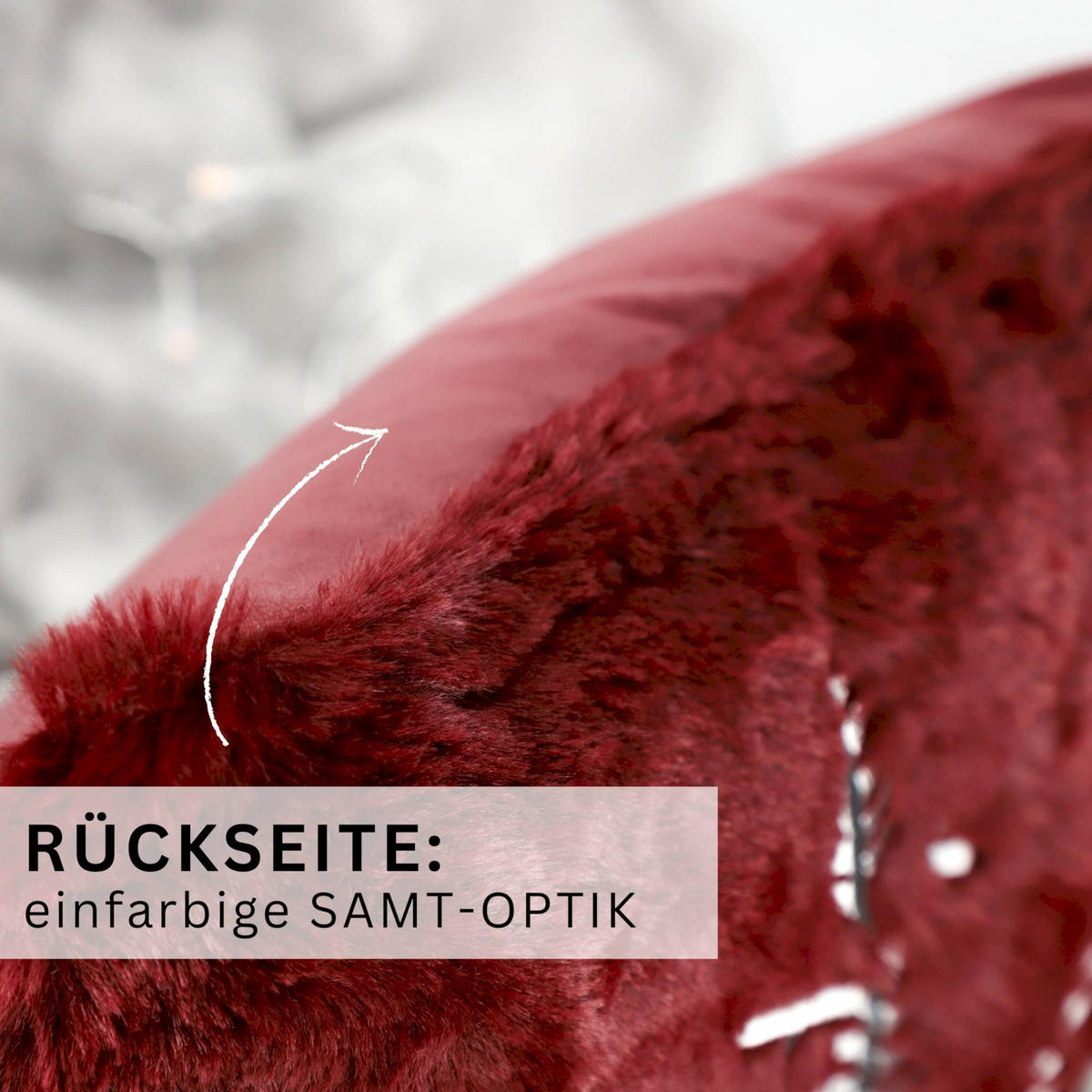 ZIERKISSENHÜLLE WEIHNACHTEN TOWN - Rot, Textil (60/40cm) - Esprit