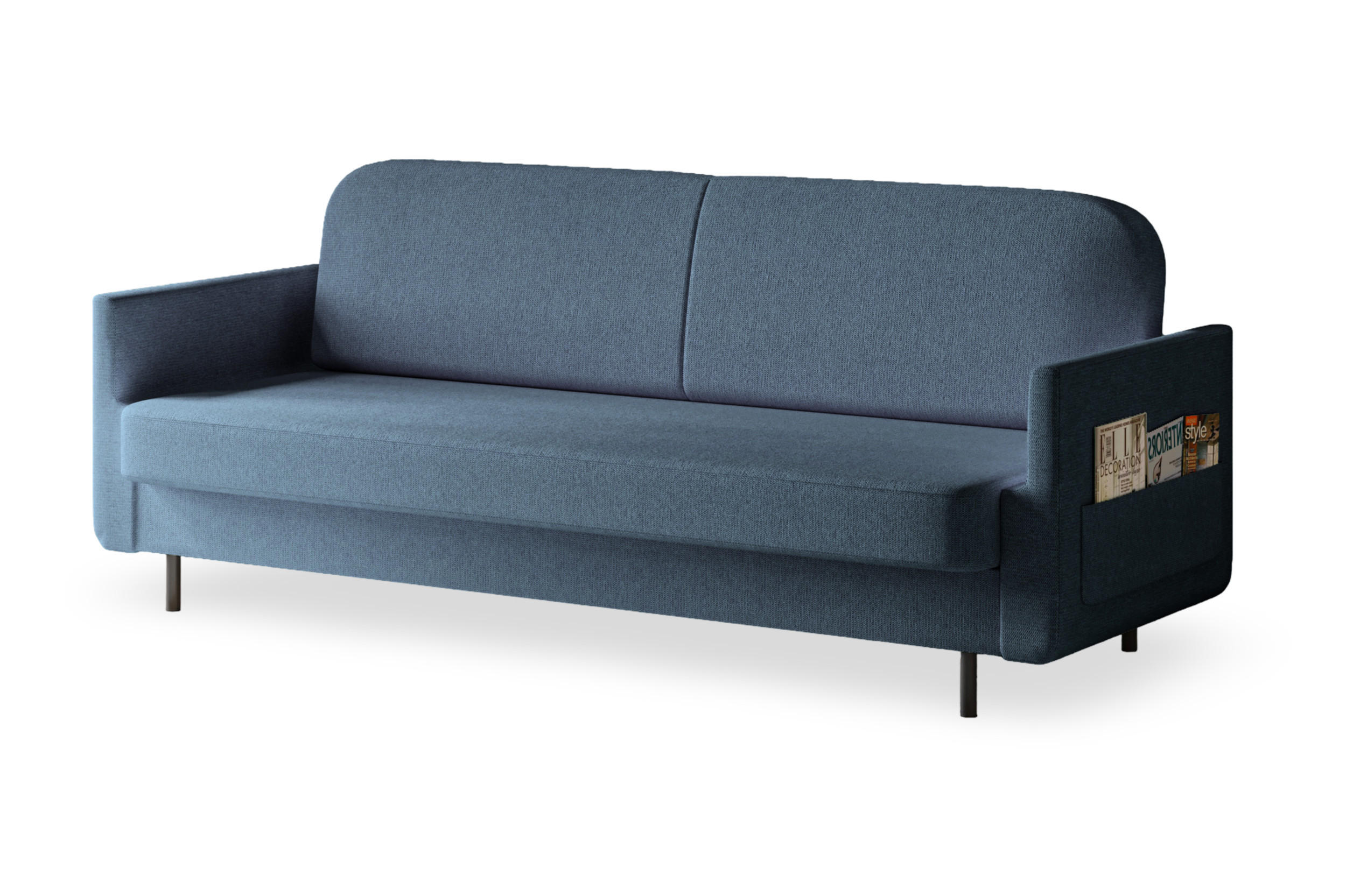SCHLAFSOFA - POUCH - Dunkelblau - Aragon 79 - Dunkelblau, Holzwerkstoff (221/87/84cm) - Möblo